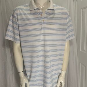 Nike Golf Polo Shirt Mens  Sz. XL  White/light Blue Color Short Sleeve